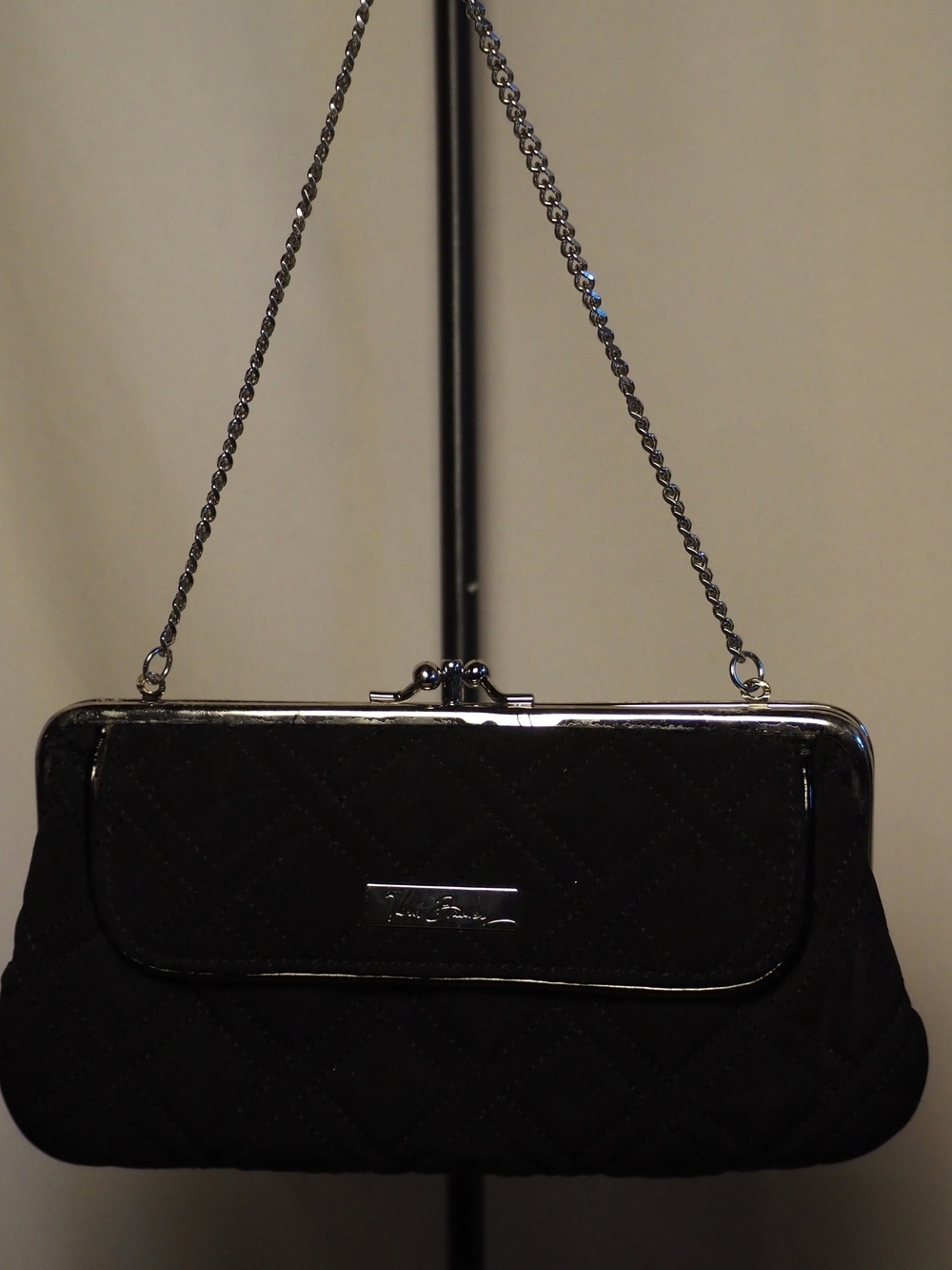 Vera Bradley Black Quilted Chain-Handle Clutch